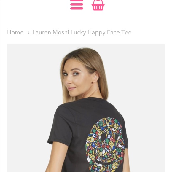 Lauren Moshi Lucky Happy Face printed tee - Picture 5 of 7